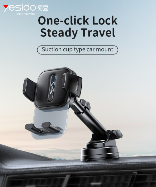 C261 360 Degree Rotation Car Mount Retractable Car Phone Holder|Telescopic Arm Suction Phone Holder