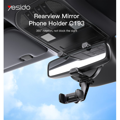 C193 Universal Car RearView Mirror Phone Holder Mirror Bracket 360 Degrees Car Mount Phone Holder