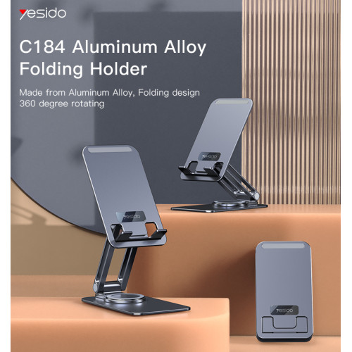 C184 new design 360 rotating phone holder | aluminum alloy folding phone holder on the table