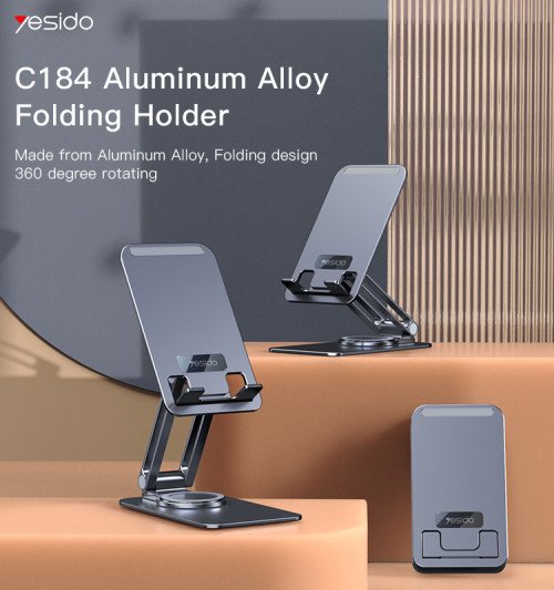 C184 new design 360 rotating phone holder | aluminum alloy folding phone holder on the table