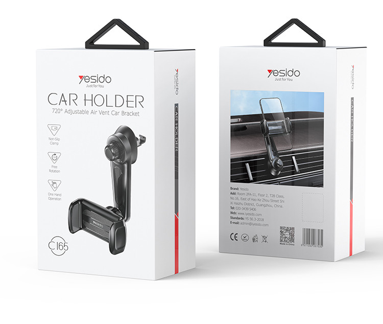 C165 Air Vent Spring Clip Phone Holder Packaging