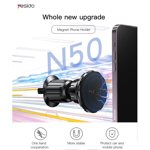 C154 Whole New Upgrade Zinc Alloy Magnetic Car Phone Holder|Air Outlet Adjustable Magnetic Car Mount
