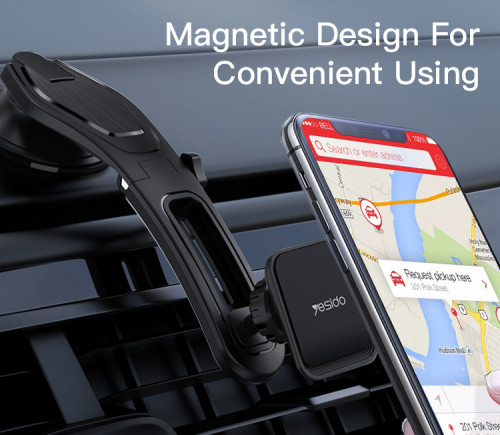 C107 360 Degree Rotation Flexible Magnetic Magnet Dashboard Car Mobile Phone Holder
