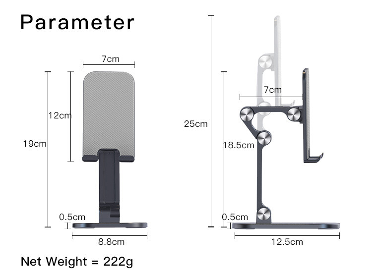 C104 Folding Table Phone Holder Parameter