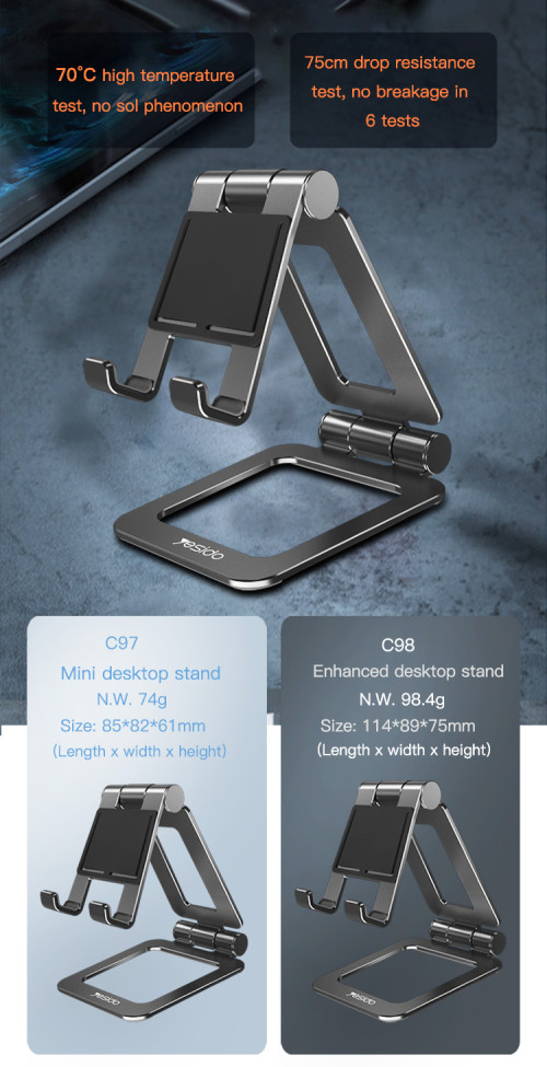 C98 360 Degree Adjustable Table Desk Mobile Phone Holder | Desktop Holder | Phone Tablet Holder