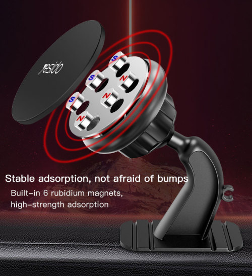 C91 6Pcs Magnets Auto Mobile Phone Mount | Bendable Base Magnetic Phone Holder For Car
