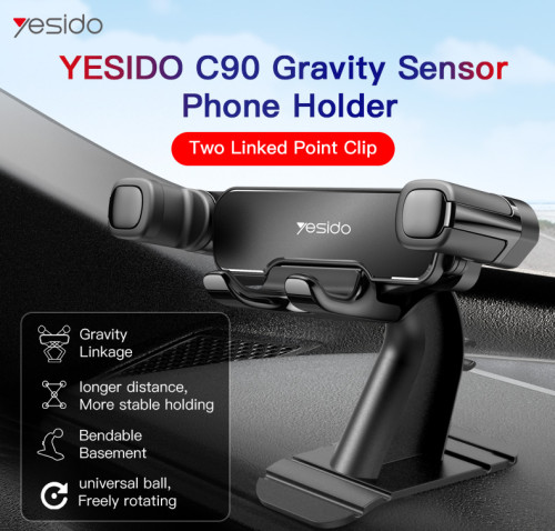 C90 Car Gravity 360 Degree Universal Dashboard Moblie Phone Holder | Gravity Sensor Phone Holder
