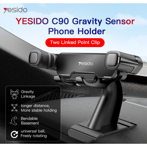 C90 Car Gravity 360 Degree Universal Dashboard Moblie Phone Holder | Gravity Sensor Phone Holder