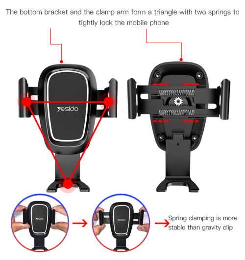 C71 Stock Spring Clip Mobile Phone Holder 360 Rotation Universal Car Mount Holder For Sale