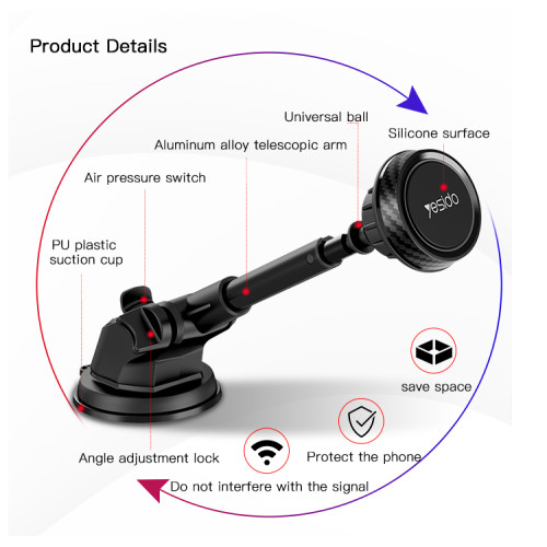 C67 360 Adjustable Dashboard Mobile Magnetic Magnet Moblie Phone Holder For Car