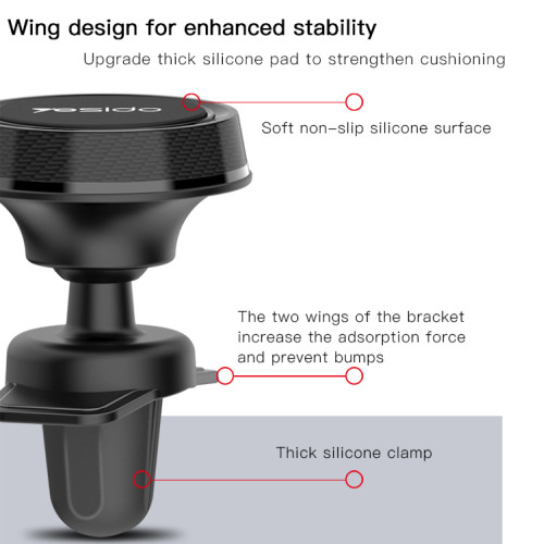 C61 Factory Air Vent Magnet Phone Holder | 360 Angle Adjustable Universal Car Magnetic Phone Holder