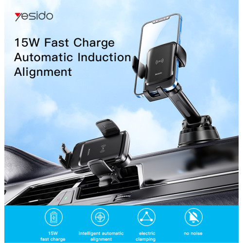 C188 Car Phone Holder | 15W Fast Charge Automatic Induction Alignment Universal Cradle Car Charger