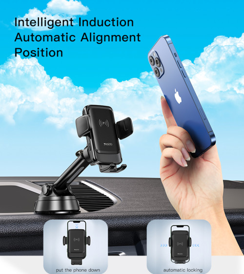 C188 Car Phone Holder | 15W Fast Charge Automatic Induction Alignment Universal Cradle Car Charger