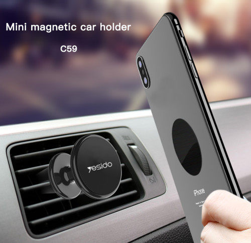 C59 Universal phone Holder Mount Silicone Air Vent Clip Magnetic Car Mobile Phone Holder