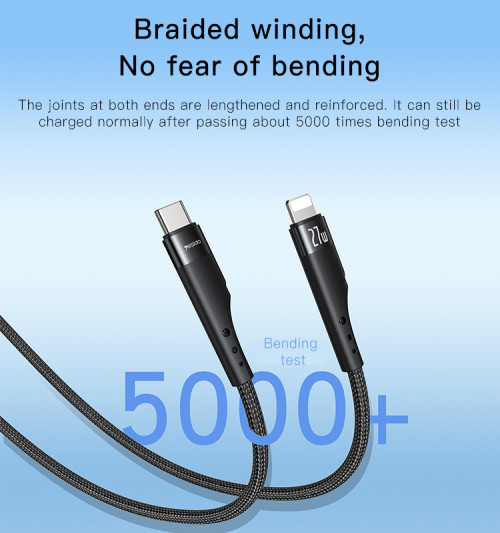 CA115 3m TC To Lightning Support Charging And Data Transmission PD 27W Fast Charging Data Cable