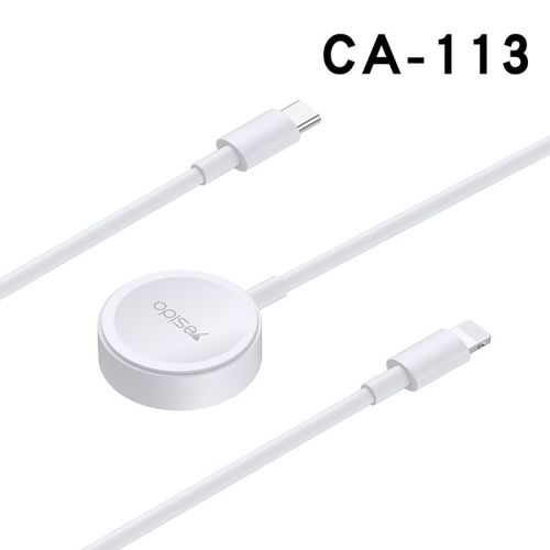 CA113 Type C to 2 in 1 Magnetic Wireless Charger Data Cable for Mobile Phone and Watch