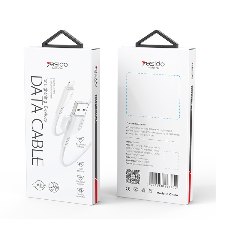 CA105 USB To Type-C/Lightning/Micro Data Cable packaging
