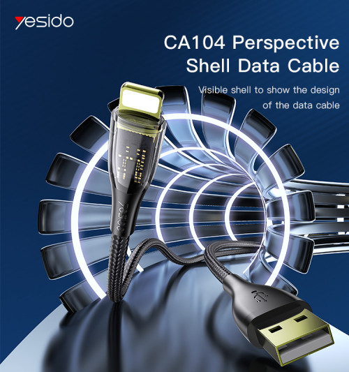 CA104 1.2M USB to Lighting Data Cable | USB to Type-C Nylon Braided 2.4A Fast Charging Data Cable