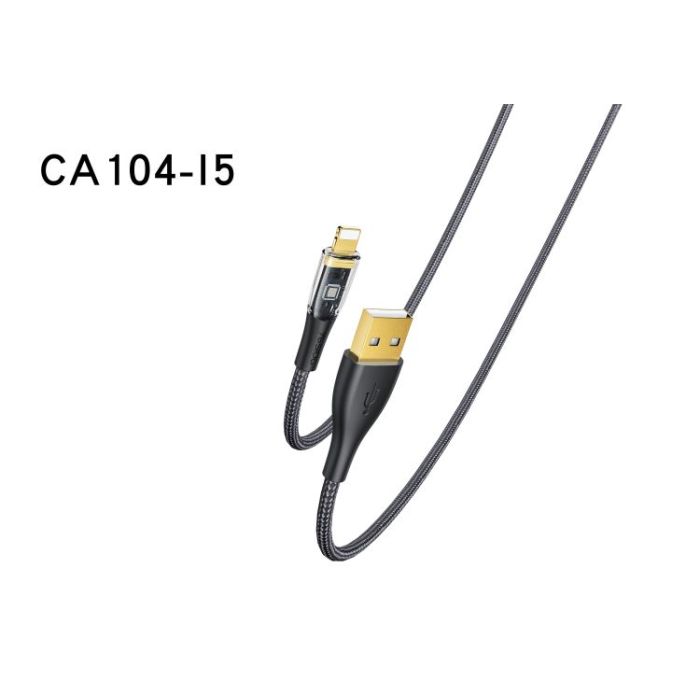CA104 1.2M USB to Lighting Data Cable | USB to Type-C Nylon Braided 2.4A Fast Charging Data Cable
