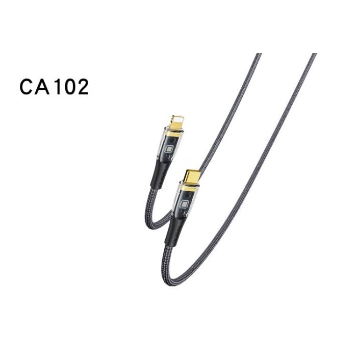 CA102 2M Length Nylon Braided Type-C To Lightning PD Fast Charging Data Cable