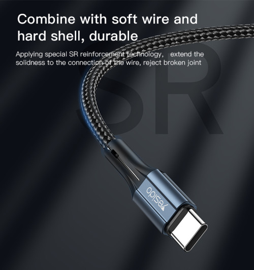 CA96 1.2M 60W (20V/3A) Nylon Braided Fast Charging Type-C to Type-C Data Cable