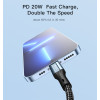 CA95 1.2m Fast Charging Type-C To Lightning Data Cable Fast Charging 3A For Mobile Phone