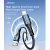 CA93 1.2 Meters 18W Nylon Cotton Braided Fast Charging Data Cable USB to Lighting/Type-C/Micro