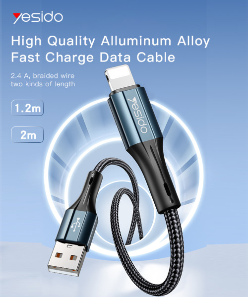 CA93 1.2 Meters 18W Nylon Cotton Braided Fast Charging Data Cable USB to Lighting/Type-C/Micro