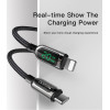 CA86 20W Fast Charging Led Digital Display Nylon Braided Zinc Alloy Type-C To Lightning Data Cable