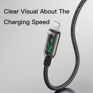 CA84 Zinc Alloy Shell USB To Lightning Status LED Indicator Data Cable For iPhone