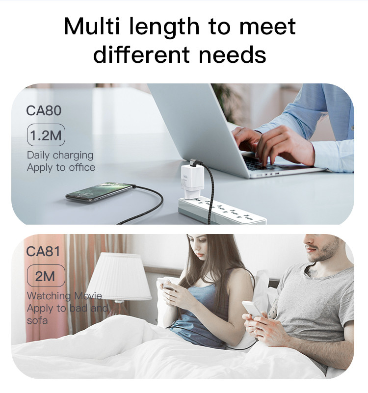 CA80 USB To Lightning/Type-C/ Micro Data Cable Details