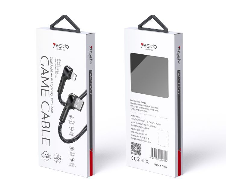 CA80 USB To Lightning/Type-C/ Micro Data Cable Packaging
