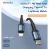 CA76 1.2M PD 20W Fast Charging Nylon PD Type-C to Lighting For iPhone Data Cable