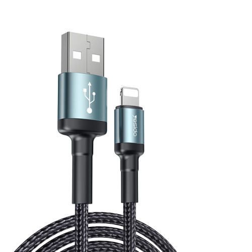 CA75  2 Meters Nylon Braided Fast Charging Aluminum Alloy USB To Lightning/Micro/Type-C Data Cable