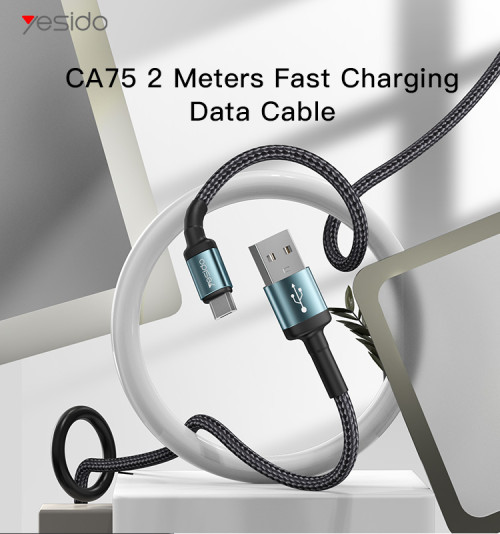 CA74 1.2 Meters Nylon Braided Fast Charging Aluminum Alloy USB To Lightning/Micro/Type-C Data Cable