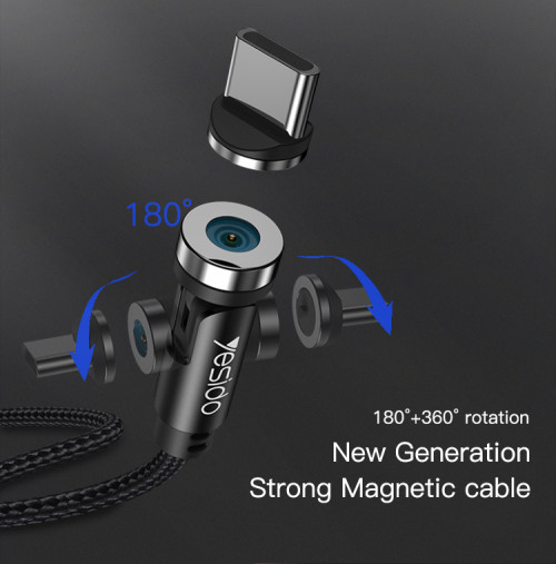 CA68 Detachable 3A 360 Rotation 3 In 1 Magnetic Type Micro Lightning Fast  Charger Phone Data Cable