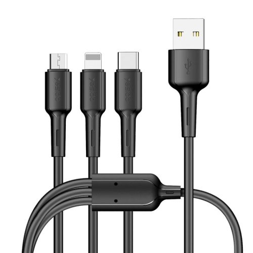 CA41 Data Cable Line USB To Micro Type-C Lightning Mobile Phone Charging 3 In 1 Usb Cable