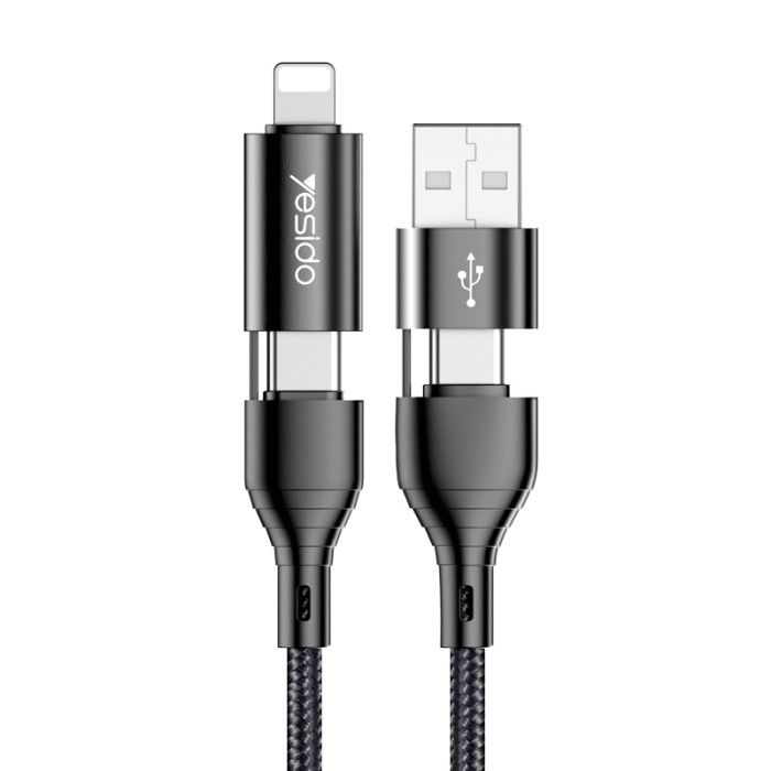 CA59 All In One 3A 4 IN 1 Computer Tablet Phone Charging Cable Quick Charge Type-C Data Cable