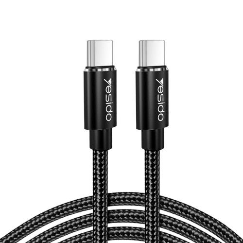 CA55 Type-C To Type-C Nylon Braided Phone Charger Cable 45W 3A Fast Charging Mobile Data Cable