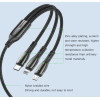 CA44 3 IN 1 5A Fast Charging Data Cable USB To Micro Type-C Lightning Charger Data Cable