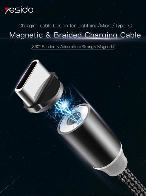 CA11 Wholesale Nylon Braided USB Charger Cable Magnetic USB To Type-C/Micro/Lightning Data Cable