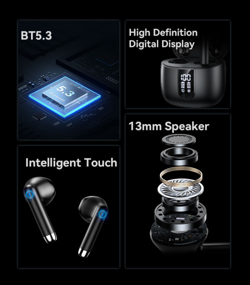 TWS22 Sport Earbud Touch Control Wireless Earbud LED Digital Display Bluetooth 5.3 Headphones
