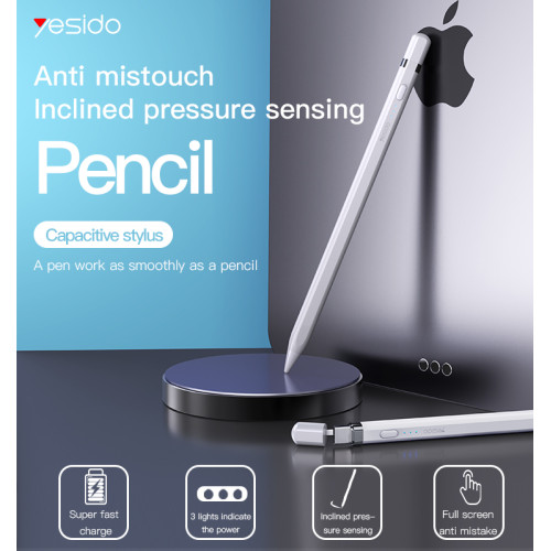 ST08 High Precision Oxidized Black Matte White Rechargeable Active Stylus Pen For ipad