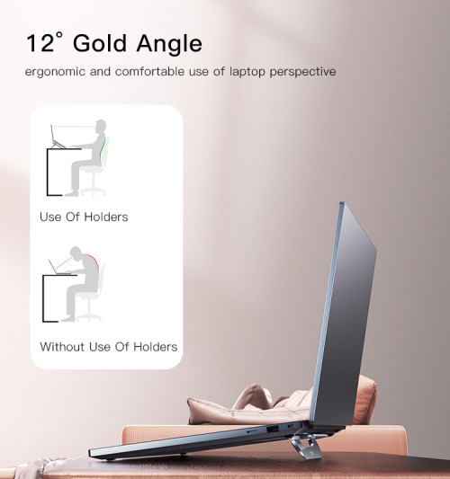 LP03 High Quality Zinc Alloy Magnets Folding Notebook Tablet Laptop Holder Support Stand