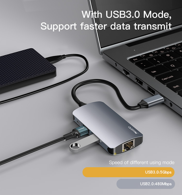 HB15 6 in 1 Type-C to USB Hub Adapter Details