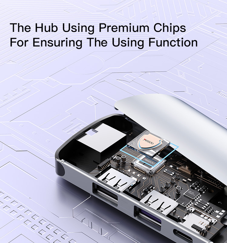 HB15 6 in 1 Type-C to USB Hub Adapter Details