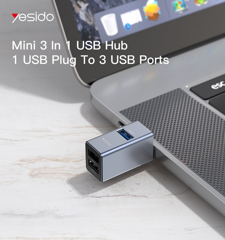 HB14 3 in 1 USB to 3 USB Hub Adapter