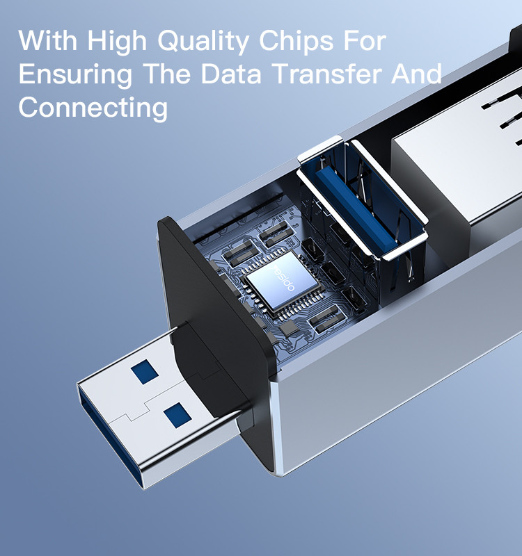 HB14 3 in 1 USB to 3 USB Hub Adapter Details