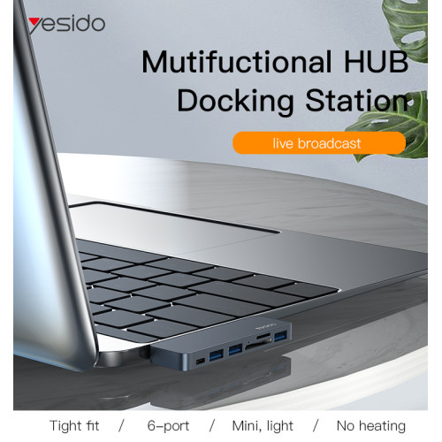 HB10 Aluminum Alloy USB C Extender Type-C Hub Laptop Computer USB Transmitter Hub Adapter