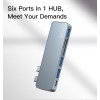 HB10 Aluminum Alloy USB C Extender Type-C Hub Laptop Computer USB Transmitter Hub Adapter